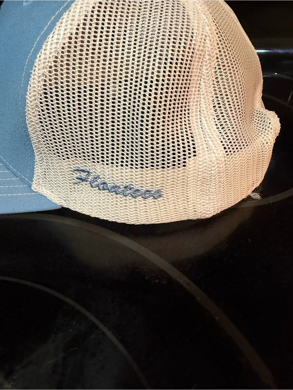 Light Blue Trucker Hat with Orange Duck Logo - Unbranded